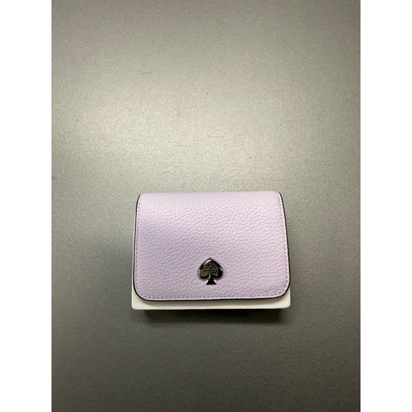 Kate Spade Kayla Pebbled Leather Small L-Zip Bifold Wallet Light Froz KK056 - Picture 4 of 9